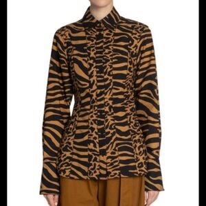 Proenza Schouler White Label Animal Print Shirt Size 2